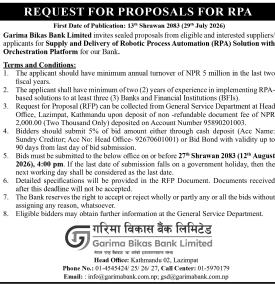 REQUEST FOR PROPOSALS FOR RPA