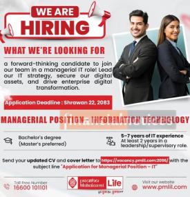IT Manager Vacancy Opened for Experienced Technology Professionals