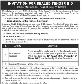 Invitation for Sealed Tender Bids