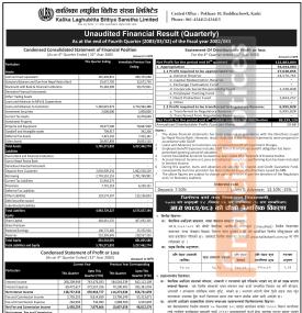 कालिका लघुवित्तको नाफा ३०४% बढ्यो, ईपीएस २७.४० रुपैयाँ पुग्यो - Q4 Report-