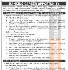 Nepal Finance Limited Announces Multiple Banking Career Opportunities