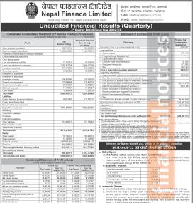 Nepal Finance has posted a net loss of Rs 69.61 million and published its Q4