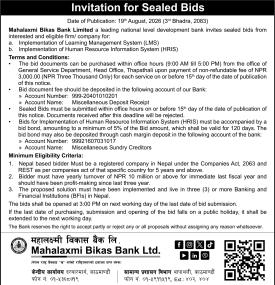 Invitation for Sealed Bids