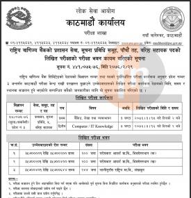 लिखित परिक्षाको लागि भवन कायम गरिएको सूचना
