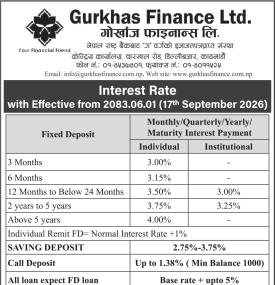 नयाँ ब्याजदर परिवर्तन सम्बन्धी सूचना - Ashoj Interest Rates -