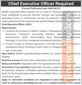 NADEP Laghubitta Calls for Applications for Chief Executive Officer
