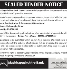 Sealed Tender Notice