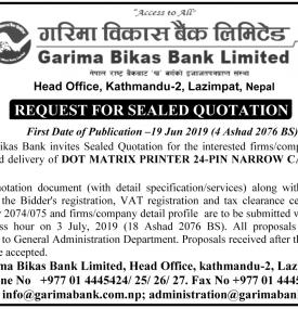 Request for sealed quotation