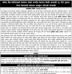 Nabil Bank Invites Sealed Bids for Auction of Mortgaged Assets