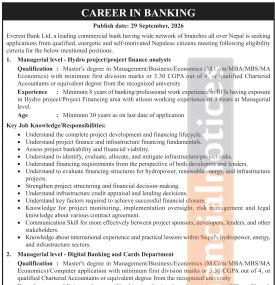 Everest Bank Opens Applications for Two Managerial-Level Positions