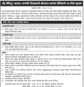 ग्रैह बैंकिङ्ग सम्पत्ति शिलबन्दी बोलपत्रद्धारा विक्रिमा