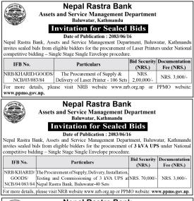 Invitation for Sealed Bids