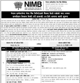 NIMB Announces Auction of Mortgaged Assets