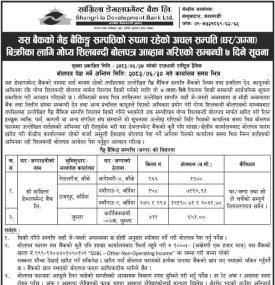 Development Bank Invites Sealed Bids for Sale of Non-Banking Assets