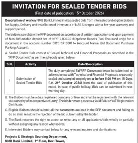Invitation for Sealed Tender Bids 