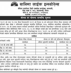बोनस दर घोषणा सम्बन्धि सूचना