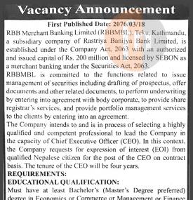 Banking Career Opportunity