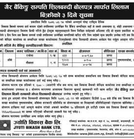 गैर बैंकिङ्ग सम्पत्ति लिलामीमा