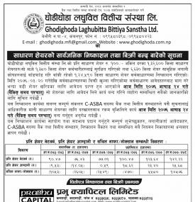 Laghubitta को IPO भर्ने आज अन्तिम दिन