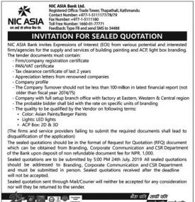 Invitation for Sealed Quotation
