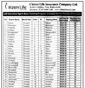 Agent Basic Training Program Schedule Notice