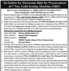 Invitation for Electronic Bids