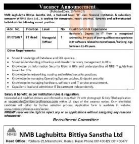 लघुवित्तमा जागिर खुल्यो