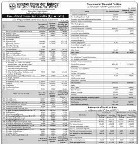 Unaudited  Financial Results (Quarterly)