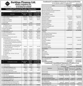 Unaudited Financial Results (Quarterly)