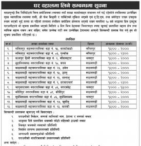 घर बहालमा लिने बारे सूचना