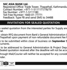 Invitation for Sealed Quotation