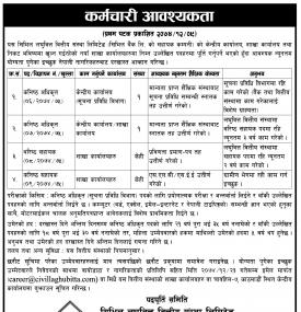 कर्मचारी आवश्यकता- Job Vacancy