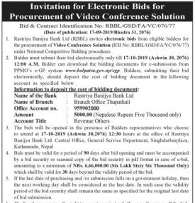 Invitation for  Electronic Bids