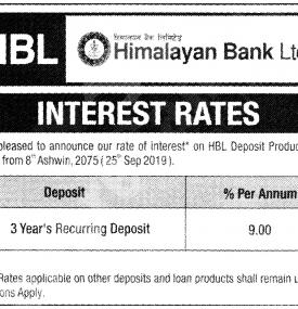 Interest Rates Notice