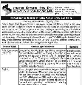Invitation for Tender
