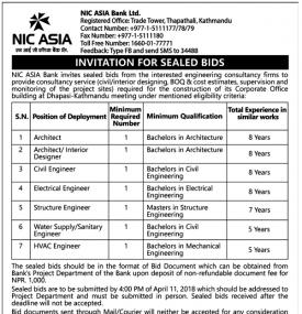 Invitation of Sealed Bids