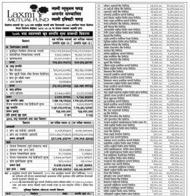  “Laxmi Equity Fund” Net Asset Value