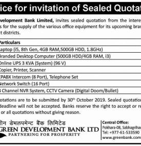 Invitation for Sealed Quotation 