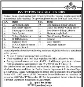 Invitation for Sealed Bids