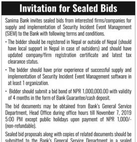 Invitation for Sealed Bids 