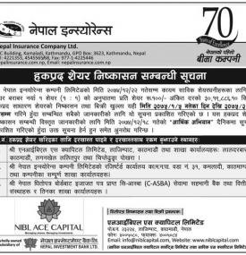Right Share Issue Notice