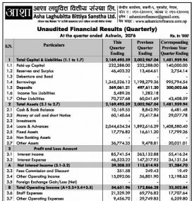 Unaudited Financial Results