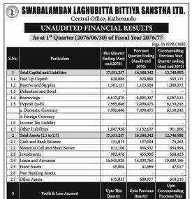Unaudited Financial Results