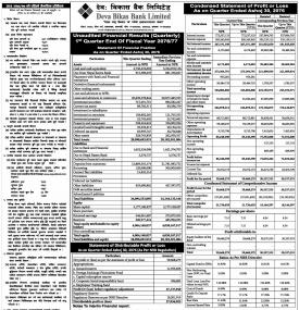Unaudited Financial Results