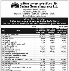 व्यवसाय गर्ने बीमकको त्रैमासिक वित्तिय विवरण