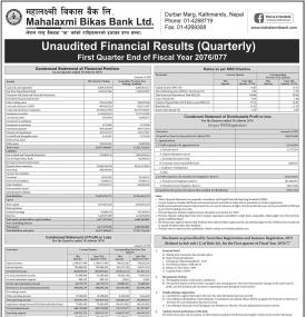 Unaudited Financial Results- Quarterly -