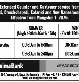 Extended Counter and Customer Service