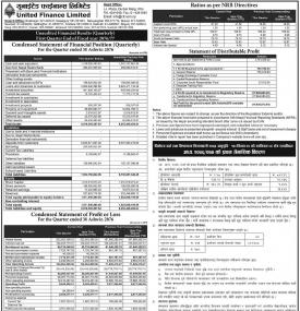 Unaudited Financial Results