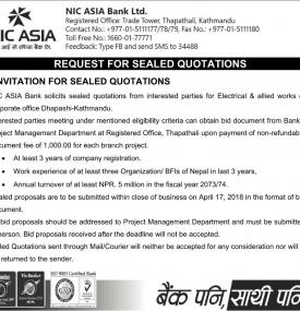 Invitation of Sealed Bids