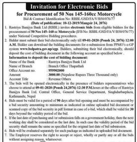 Invitation for Electronic Bids